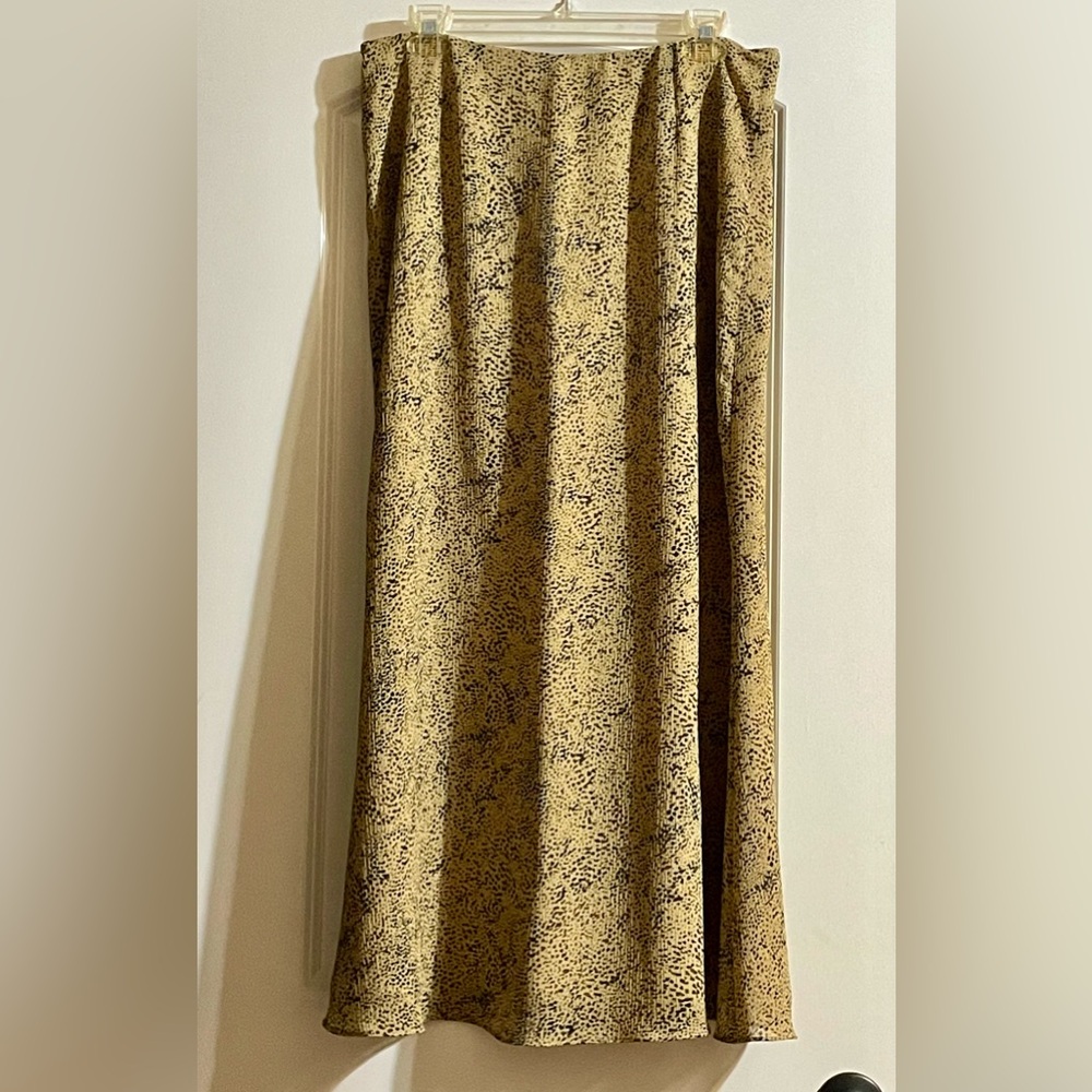 ADDRESS MAGGIE LEOPARD PRINT MAXI LINED SKIRT BACK ZIPPER GOLD & BLACK SIZE 12